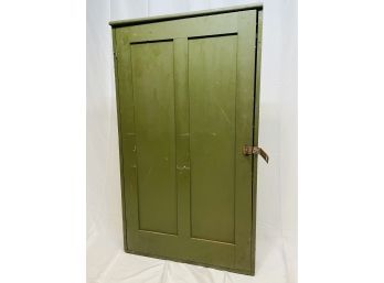 Vintage Green Painted Cupboard With Door - Numbered Shelves - See Photos !!!