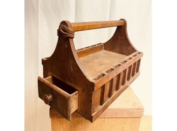 Beautiful Antique Tool Carrier With Drawer