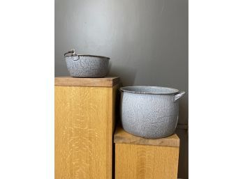 Lot Of 2 Graniteware Pots