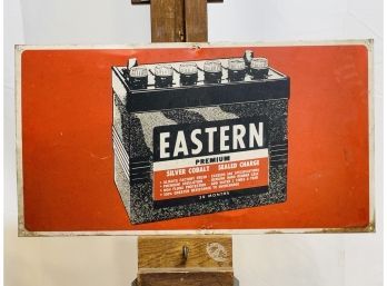 Vintage Battery Advertising Sign - Marked
