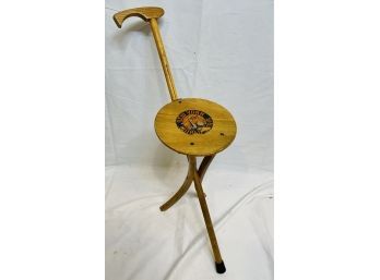 Vint. 1939 New York's World Fair Souvenir Kan-O-Seat Portable Walking Stick/cane