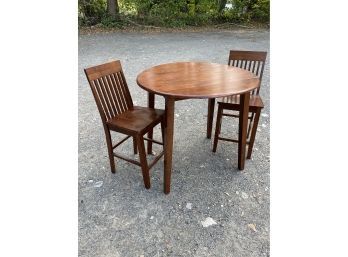 Contemporary Bistro Pub Table With Two Chairs