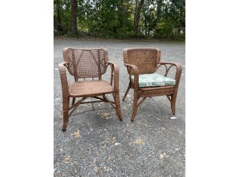 Pair Of Wicker Arm Chairs