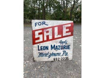 LARGE Advertising Sign On Masonite Board