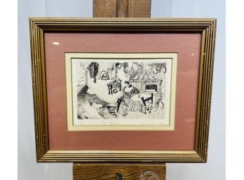 Signed Post Modern Print Etching Numbered 2/5