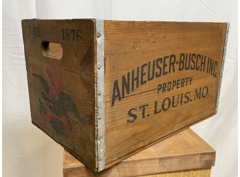 Vintage Anheuser - Busch Wooden Advertising Crate