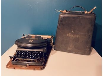 Vintage Black Empire No. 1 Typewriter With Original Case