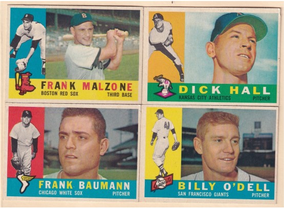 4 1960 Topps Baseball Cards