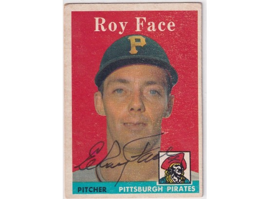 1958 Topps Roy Face Estate Found Autograph Card