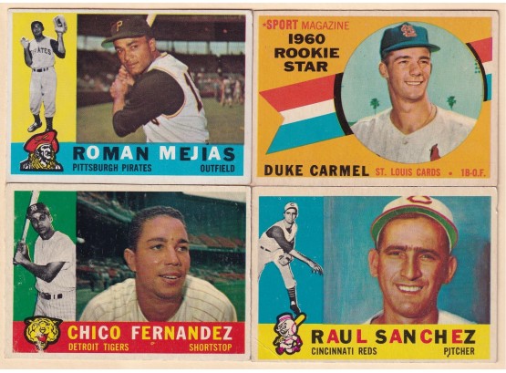 4 1960 Topps Baseball Cards