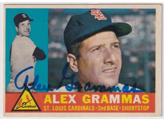 1960 Topps Alex Grammas Estate Found Autograph Card