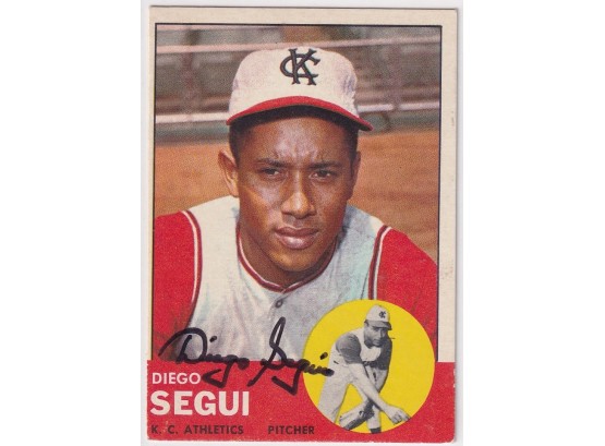 1963 Topps Diego Segui Estate Found Autograph Card