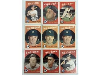 9 1959 New York Yankees Baseball Cards