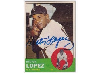 1963 Topps Hector Lopez Estate Found Autograph Card