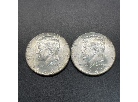 2 1964 JFK Half Dollars