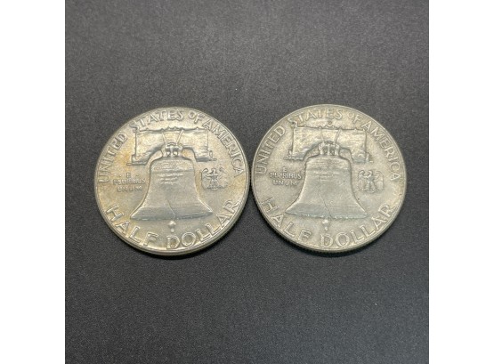2 Ben Franklin Half Dollars 1961 & 1962