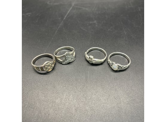 4 Sterling Silver Celtic Rings