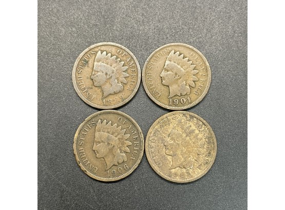 4 Indian Head Pennies