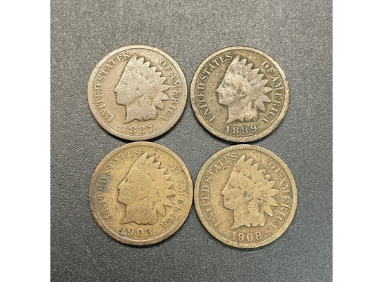 4 Indian Head Pennies