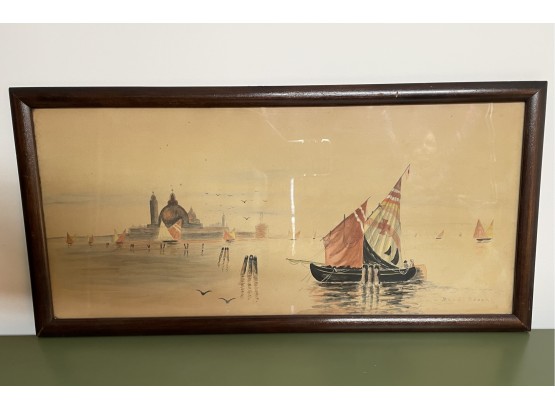Antique Framed Ships By Maud Boose