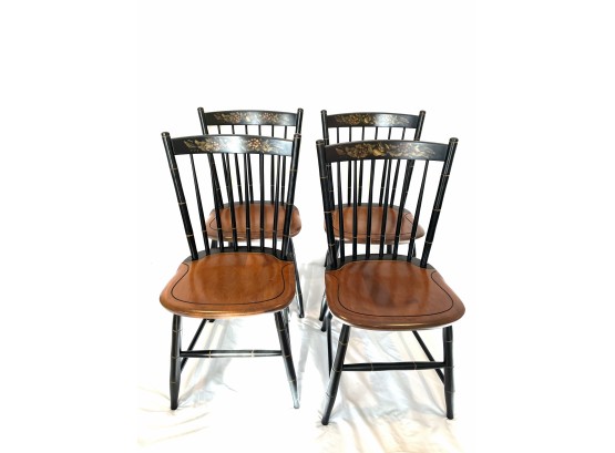 Set Of Four Hitchcock Stenciled Chairs