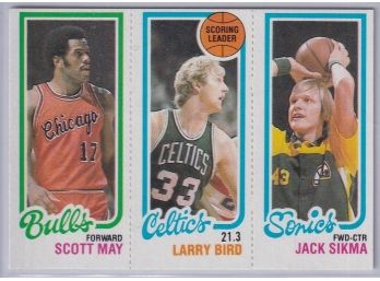 1980 Topps May/bird/sikma Larry Bird Rookie!