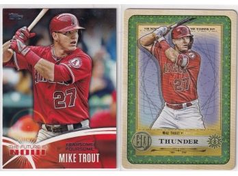 2 Mike Trout Baseball Cards