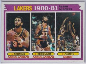 1981-82 Topps 1980-81 Lakers Team Leaders