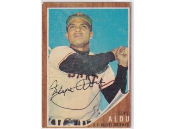 1962 Topps Felipe Alou Estate Found Autograph Card!