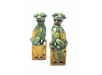 Pair Of Chinese Porcelain Foo Dogs