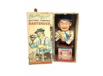 Charlie Weaver Bartender In Original Box , Vintage, Battery Operated, Japan