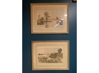 Pair Of Antique Signed Prints