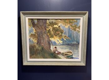 Estate Fresh Impressionist Painting On Board Signed Pace