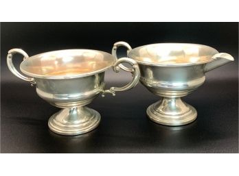 Sterling Silver Weighted Creamer And Sugar