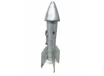 1950s Astro Manufacturing Cast Metal 13' Rocket Ship Mechanical Bank