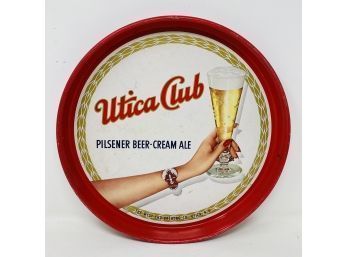 Utica Club Pilsener Beer Cream Ale Round Vintage Beer Tray