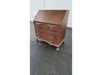 Antique Drop Front Secretary Desk With Replaced Top As Pictured