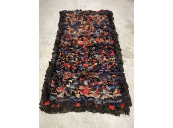 Antique Confetti Shaker Rug Made From Rags Late 18th Century - Early 19th Century Vibrant Color!!!