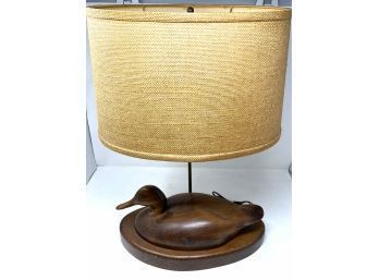 Vintage Wooden Duck Decoy Table Lamp