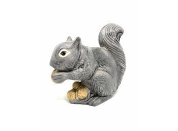 Hand Painted Vintage Squirrel Statue Dated 1988