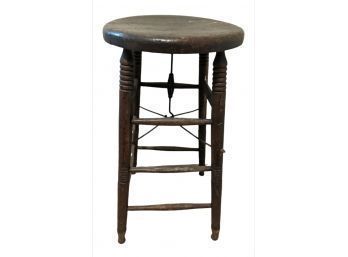 Antique Wooden Drafting Work Stool