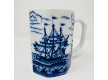 Antique Porcelain Ships Mug