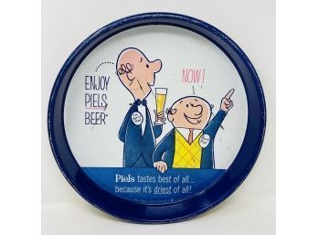 Enjoy Piels Beer Featuring Harry And Bert Piel Caricatures Round Beer Tray