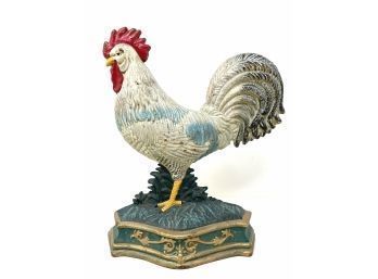 Vintage Rooster Cast Iron Doorstop In Original Paint