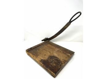 Antique Wood And Cast Iron Paper Cutter