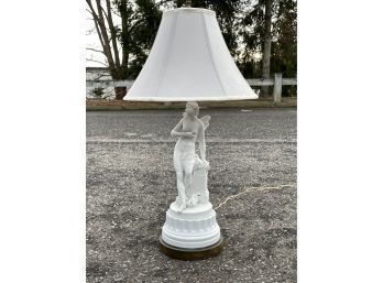 Antique Large Figural Porcelain Table Lamp