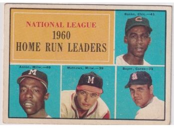 1961 Topps National League 1960 Home Run Leaders Ernie Banks Hank Aaron ETC