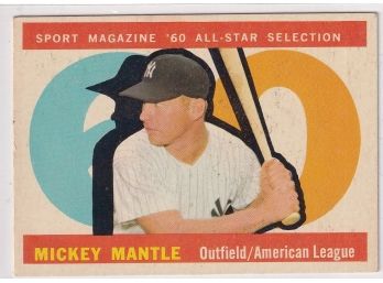 1960 Topps Sport Magazine All Star Selection Mickey Mantle