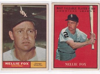 Two 1961 Topps Nellie Fox Cards