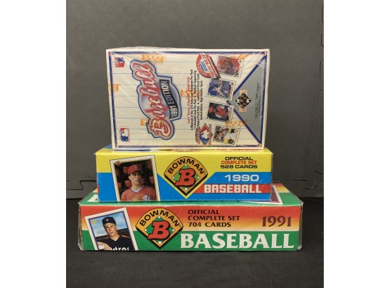 3 Complete Sealed Baseball Sets! 1990/1991 Bowman, 1994 Upper Deck!